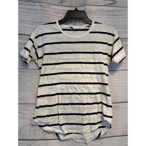 Madewell Navy and White Striped Crewneck Tee Size XS